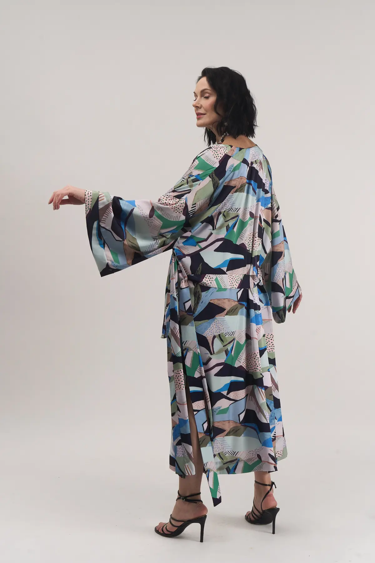 Костюм кимоно длинное с шортами с карманами